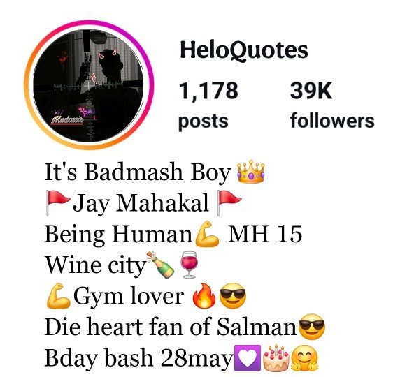 Stylish Instagram Bio Badmashi Boy