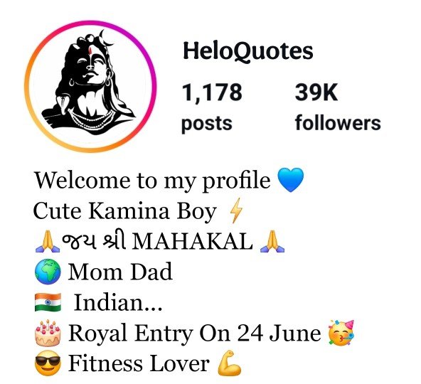 Instagram Bio Mahakal