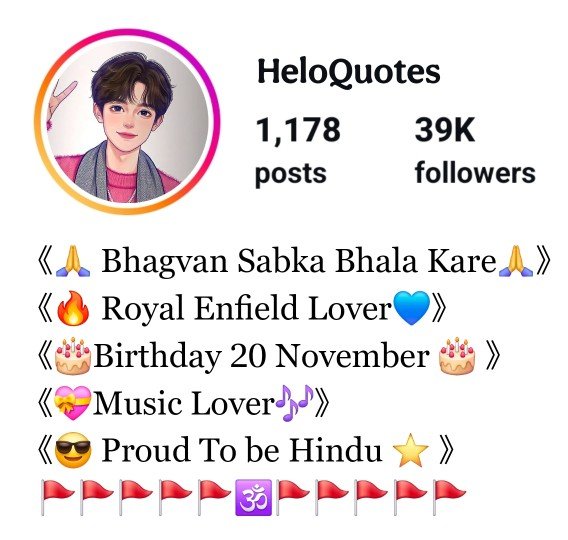 Kattar Hindu Bio For Instagram For Boys